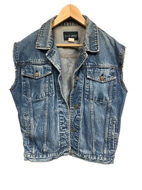 Vintage Rock Creek Men's Blue Denim Cut Off Vest - Sleeveless Jacket